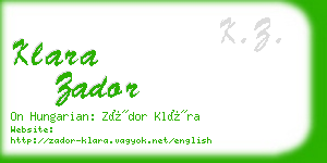 klara zador business card
